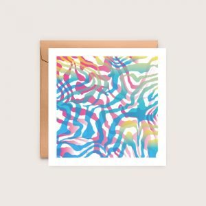 Wild Map Postcard: Blue & Pink