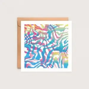 Wild Map Postcard: Blue & Pink